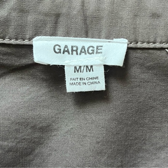 Garage sleeveless organic cotton cropped shirt drawstring buttons grey size M - Picture 4 of 12